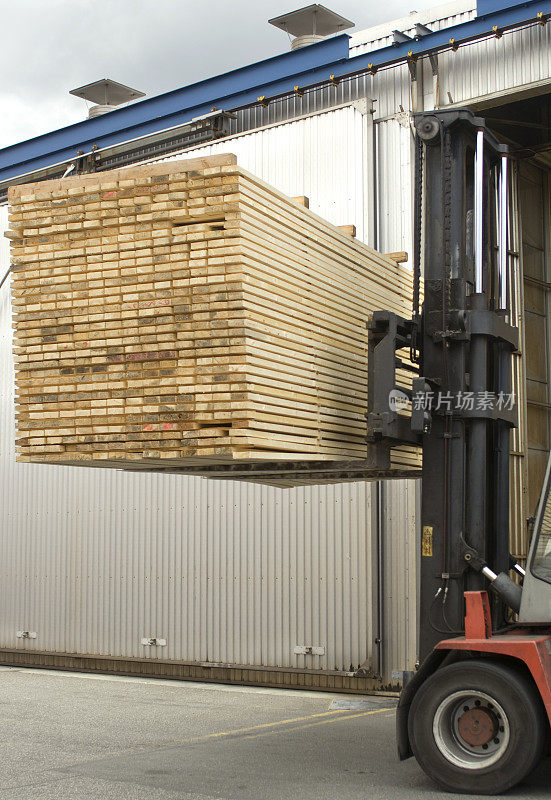 木材工业-用叉车运输成品板材