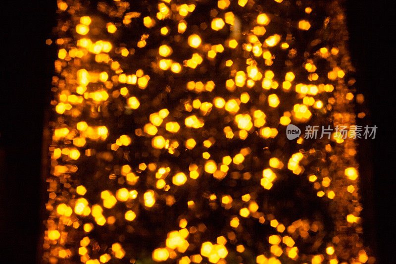 散景led灯金色圣诞树抽象纹理