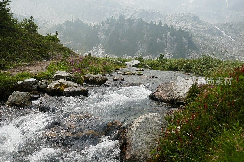 在山里远足