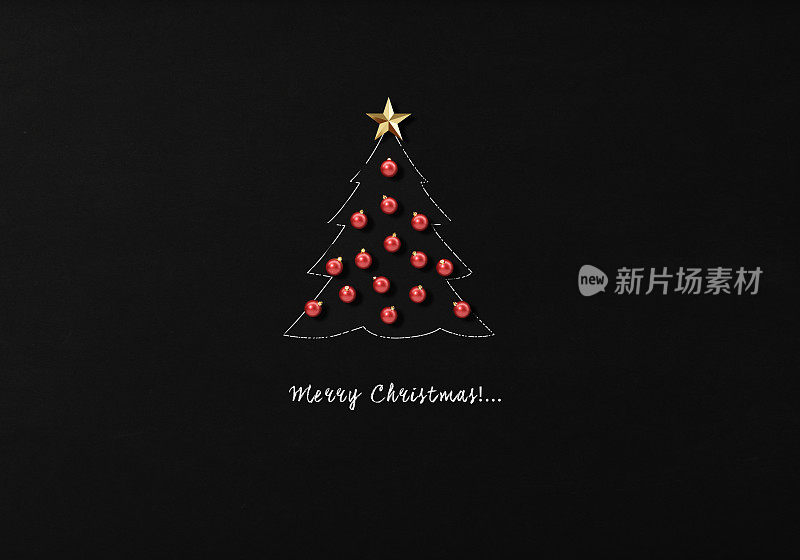 粉笔画:在黑板上写圣诞快乐