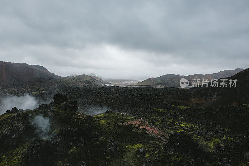 冰岛高地上的landmanalaugar山区