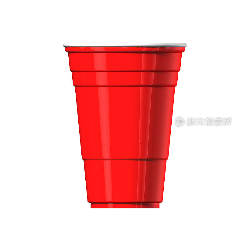 红色的塑料杯