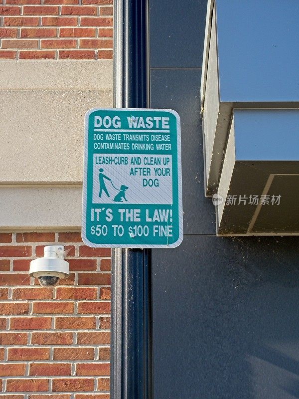 不清理狗狗后的警告标志