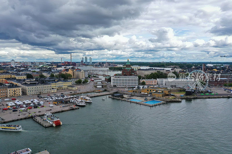 芬兰赫尔辛基市鸟瞰图