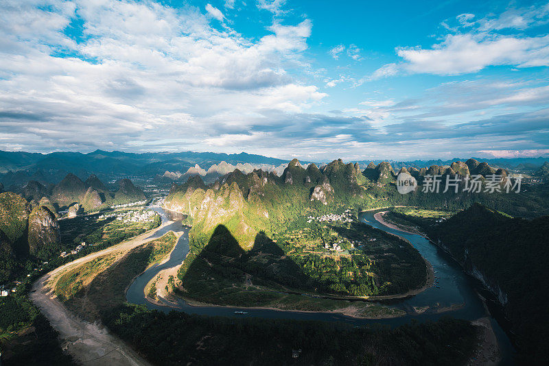 桂林阳朔乡大景观鸟瞰图