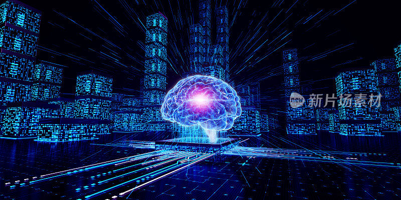 人工智能新时代数字大脑城市概念