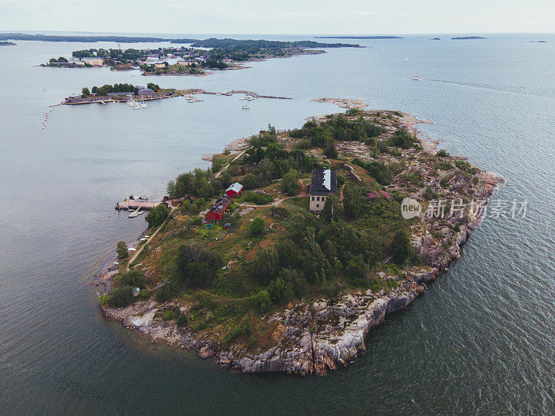 无人机拍摄的芬兰赫尔辛基群岛