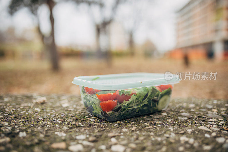 外头塑料制品的特写