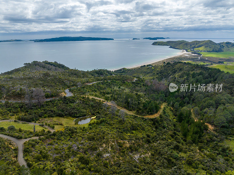 美丽的新西兰空中海岸线