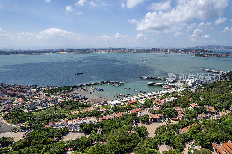 海上女神妈祖的宫殿建筑鸟瞰图