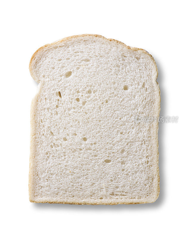 白色的切片面包在头顶上蜿蜒而过