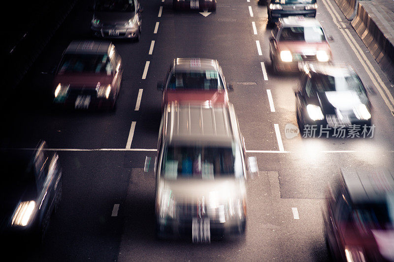 香港道路上的汽车