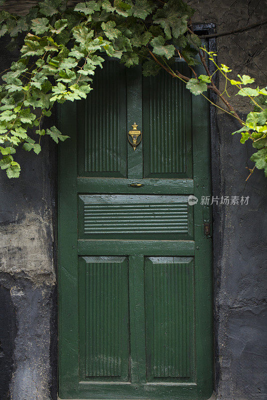 绿色的旧门