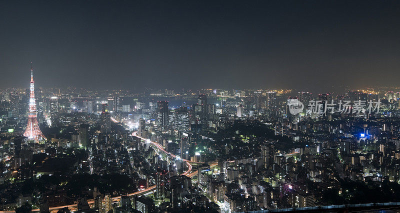 东京夜景鸟瞰图