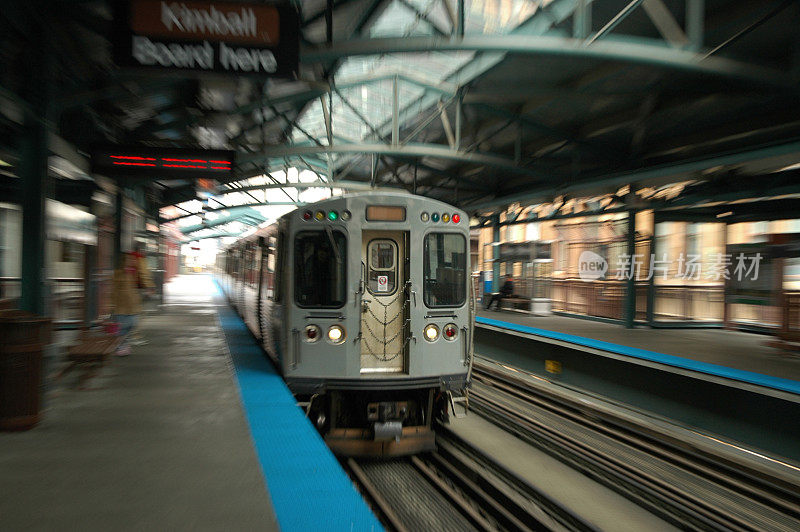 芝加哥来的L型火车运动模糊