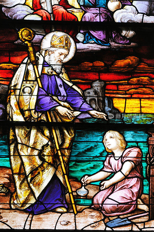 彩色玻璃窗上的圣奥古斯丁画像