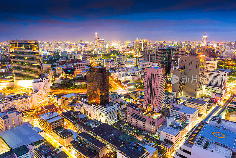 泰国曼谷的城市景观全景