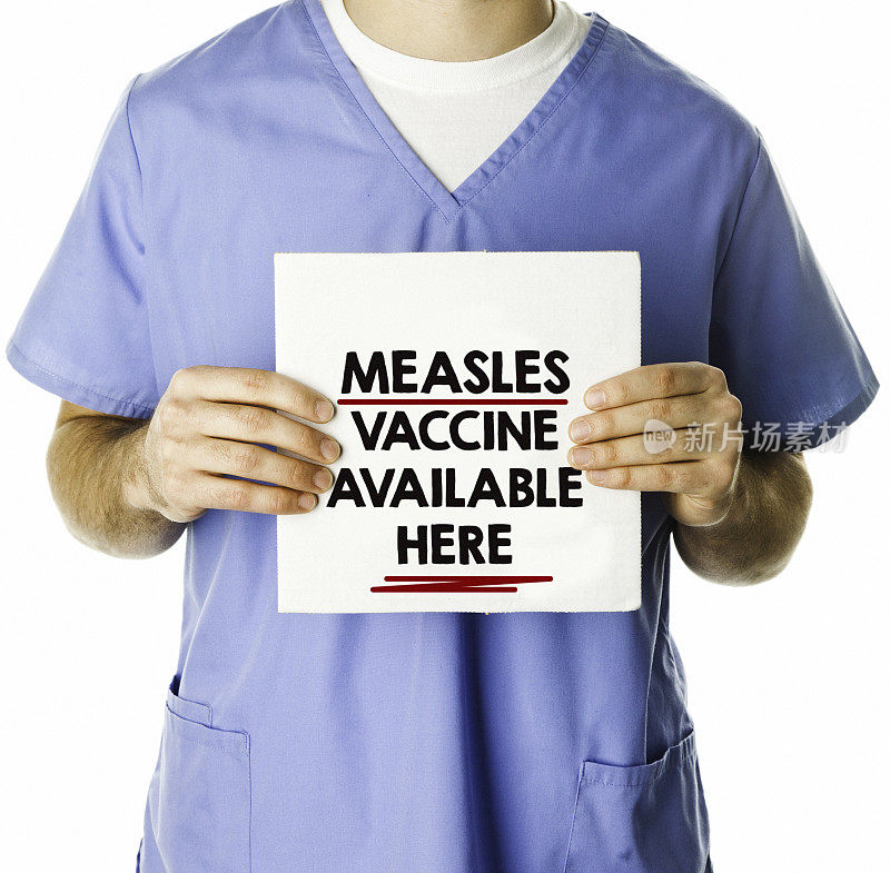 医生有麻疹疫苗接种提醒标志