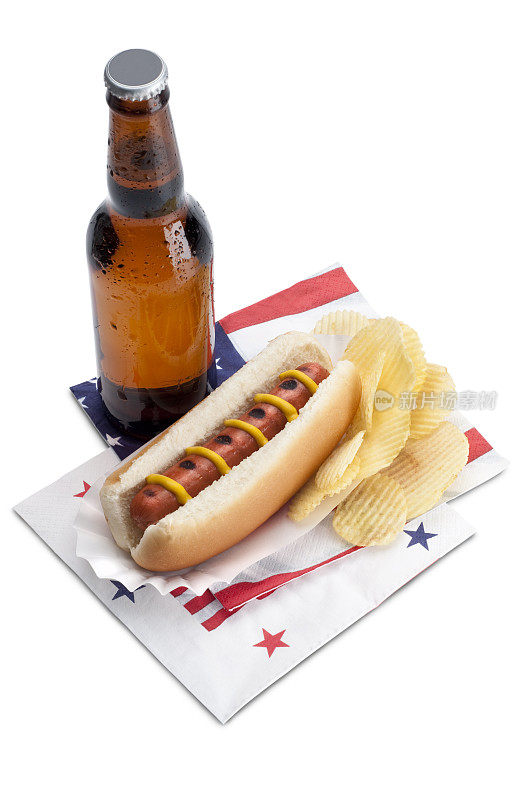 7月4日啤酒，狗和薯条