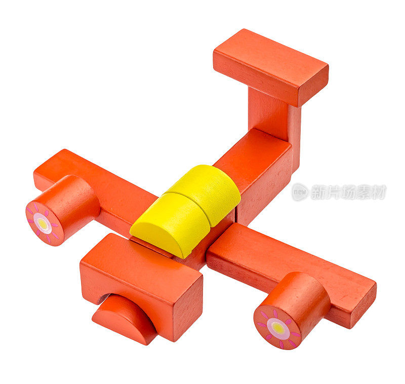 彩色积木制成的玩具飞机