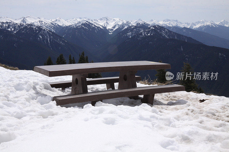 冬天还下雪的夏日野餐桌