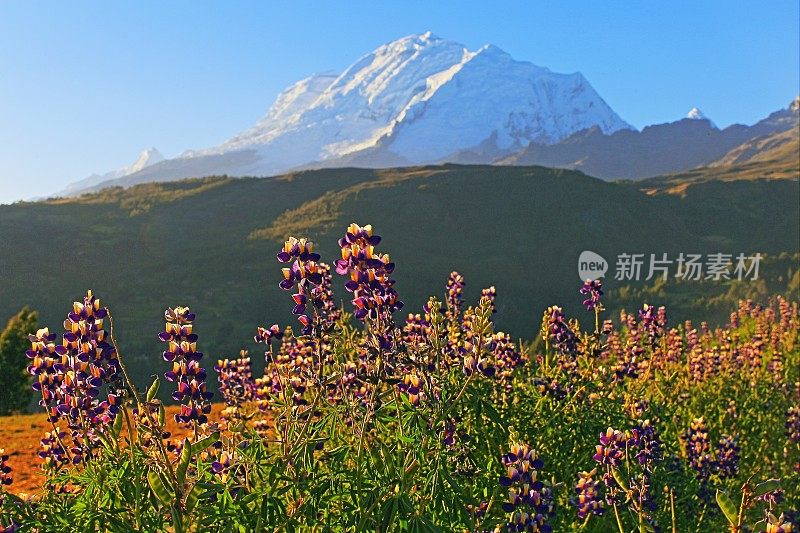 令人印象深刻的胡斯卡兰山脉-科迪勒拉布兰卡-瓦拉兹，安卡什，秘鲁