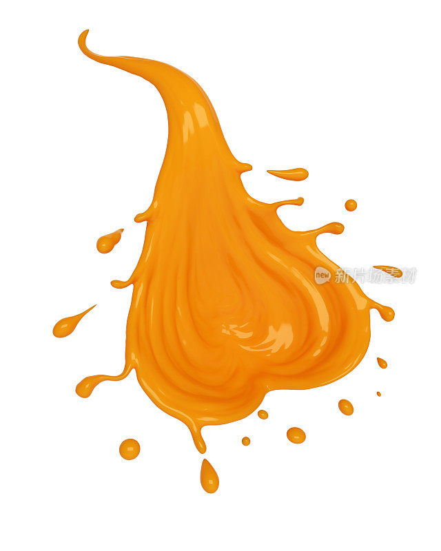 将橙汁奶油淋成心形。