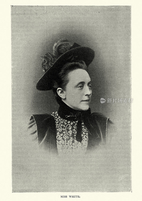 戴帽子的维多利亚时代妇女，19世纪末