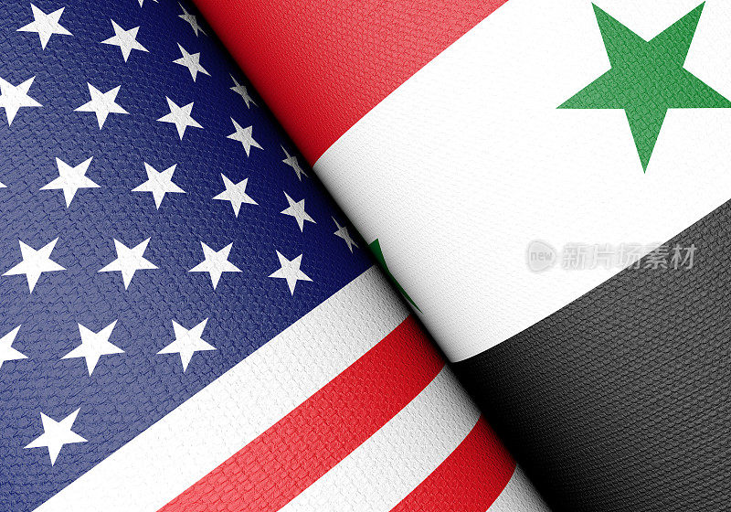 美国和叙利亚国旗组合