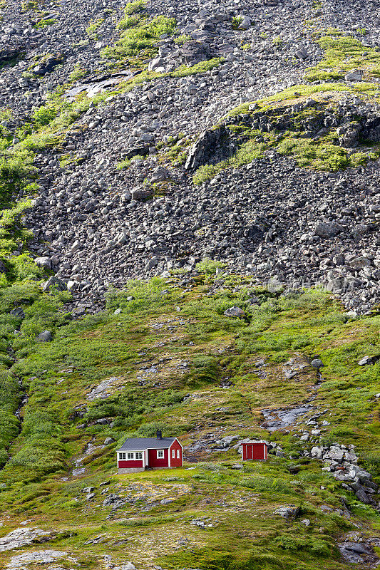 Trollstigen附近的房子。