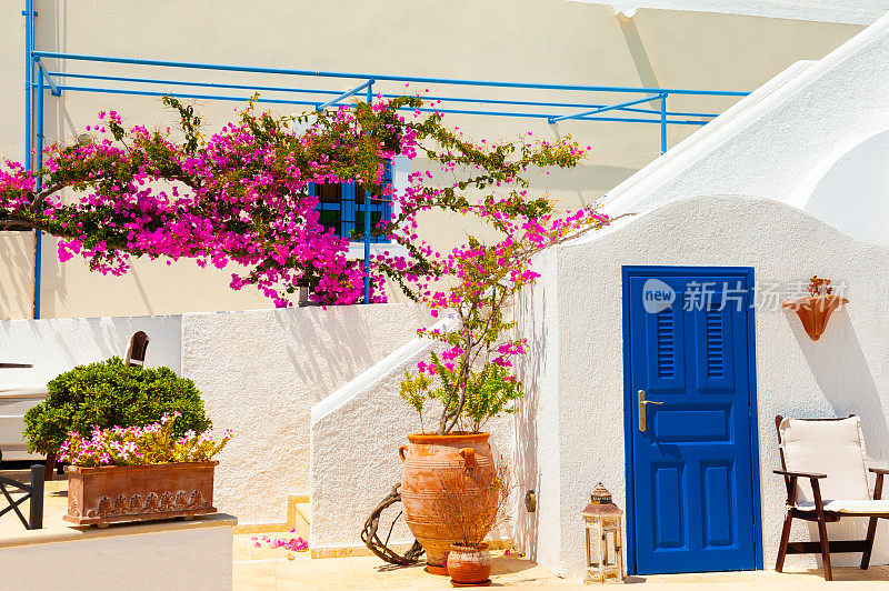 希腊圣托里尼岛的传统希腊建筑。