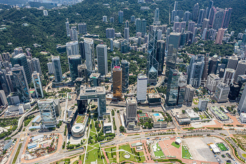 香港城市的无人机视图