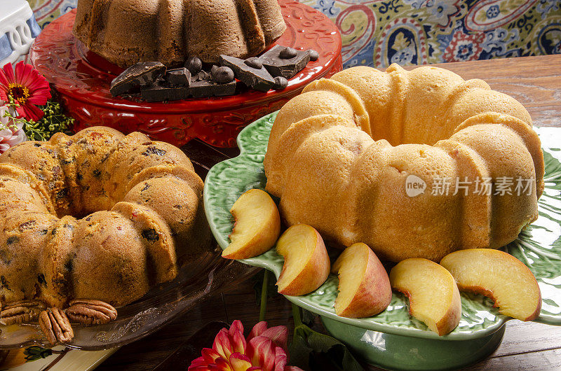 经典南方磅饼的季节性展示