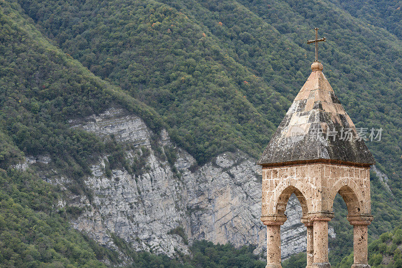 Artsakh共和国(阿塞拜疆卡尔巴贾尔区)亚美尼亚Dadivank修道院的十字