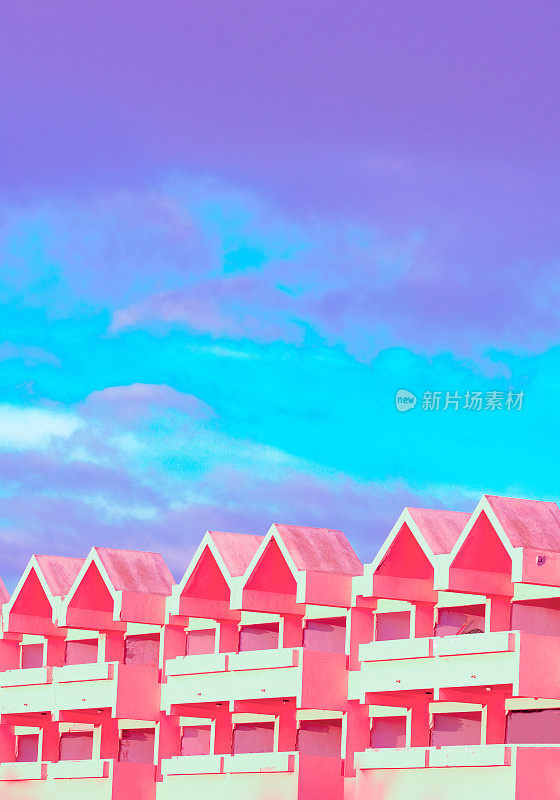 梦幻海滩梦幻度假壁纸。热带的位置。天空和酒店。加那利岛