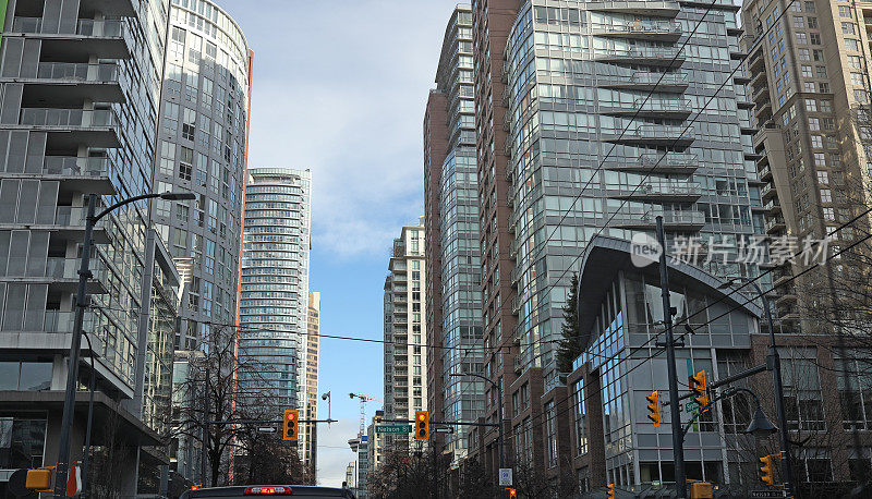 西摩街，温哥华市中心，加拿大，冬天