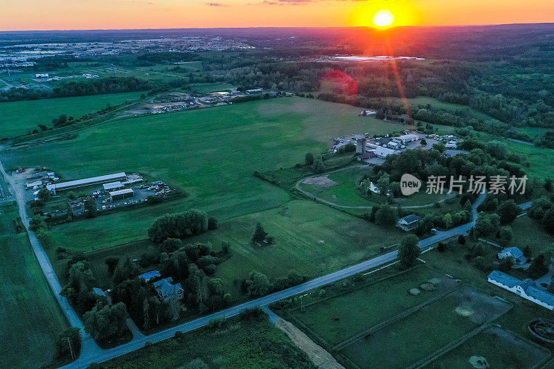 纳什维尔保护保护区和亨伯山谷遗产小径黄昏，沃恩，加拿大