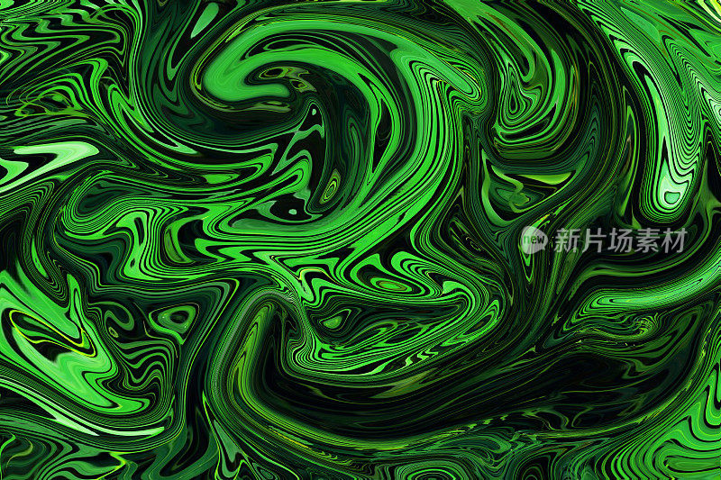 大理石绿色霓虹抽象纹理波浪图案