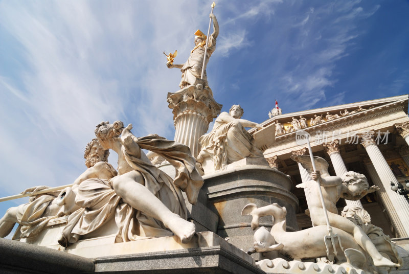 维也纳，国会前的雅典娜喷泉
