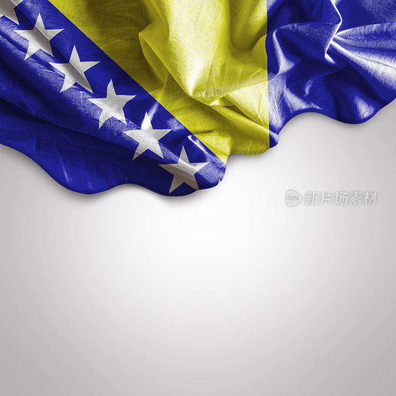 挥舞着波斯尼亚-黑塞哥维那的旗帜