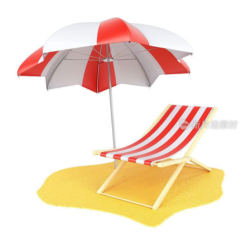 太阳躺椅和阳伞