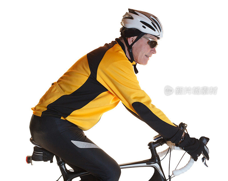 高级男性自行车骑手冬季齿轮公路自行车隔离