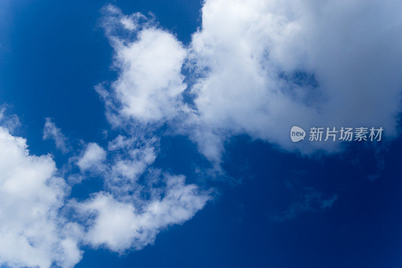 蓝天云层的低角度视图