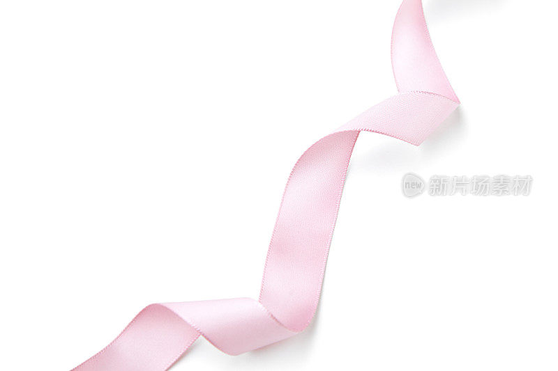 带卷曲花边的粉红色丝带