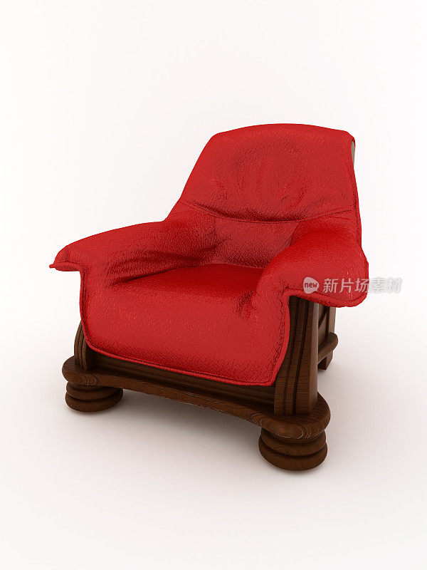 红色皮革扶手椅