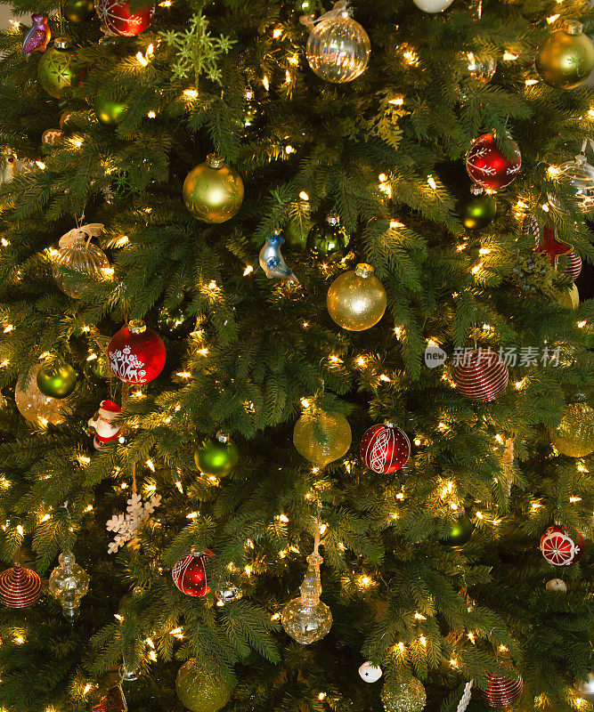圣诞树的背景与装饰