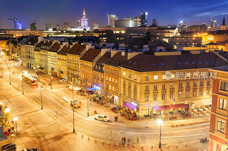 华沙，夜光古城，波兰