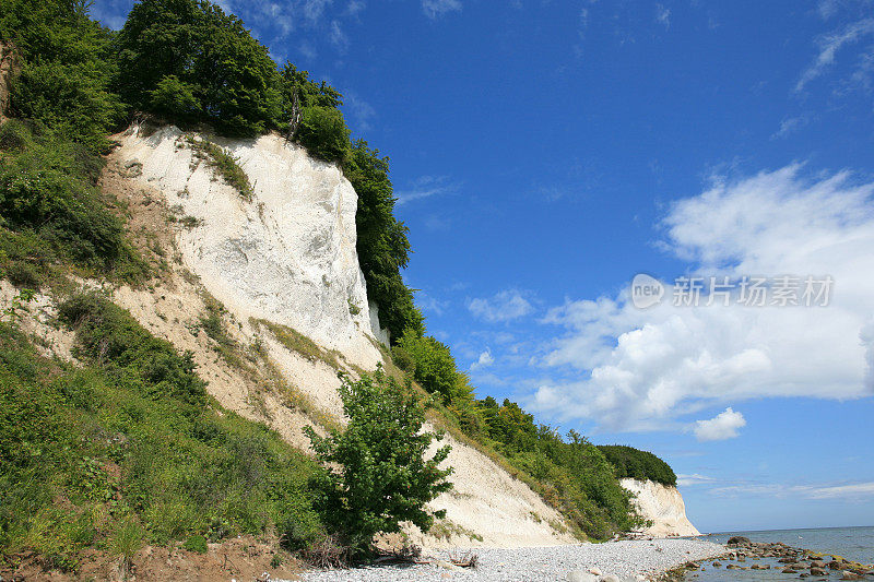 白垩悬崖和波罗的海德国鲁根岛上