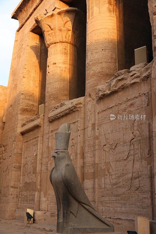 荷鲁斯的雕像在Edfu的寺庙