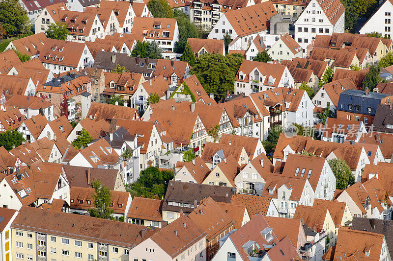 乌尔姆，高角视图(Baden-Württemberg，德国)